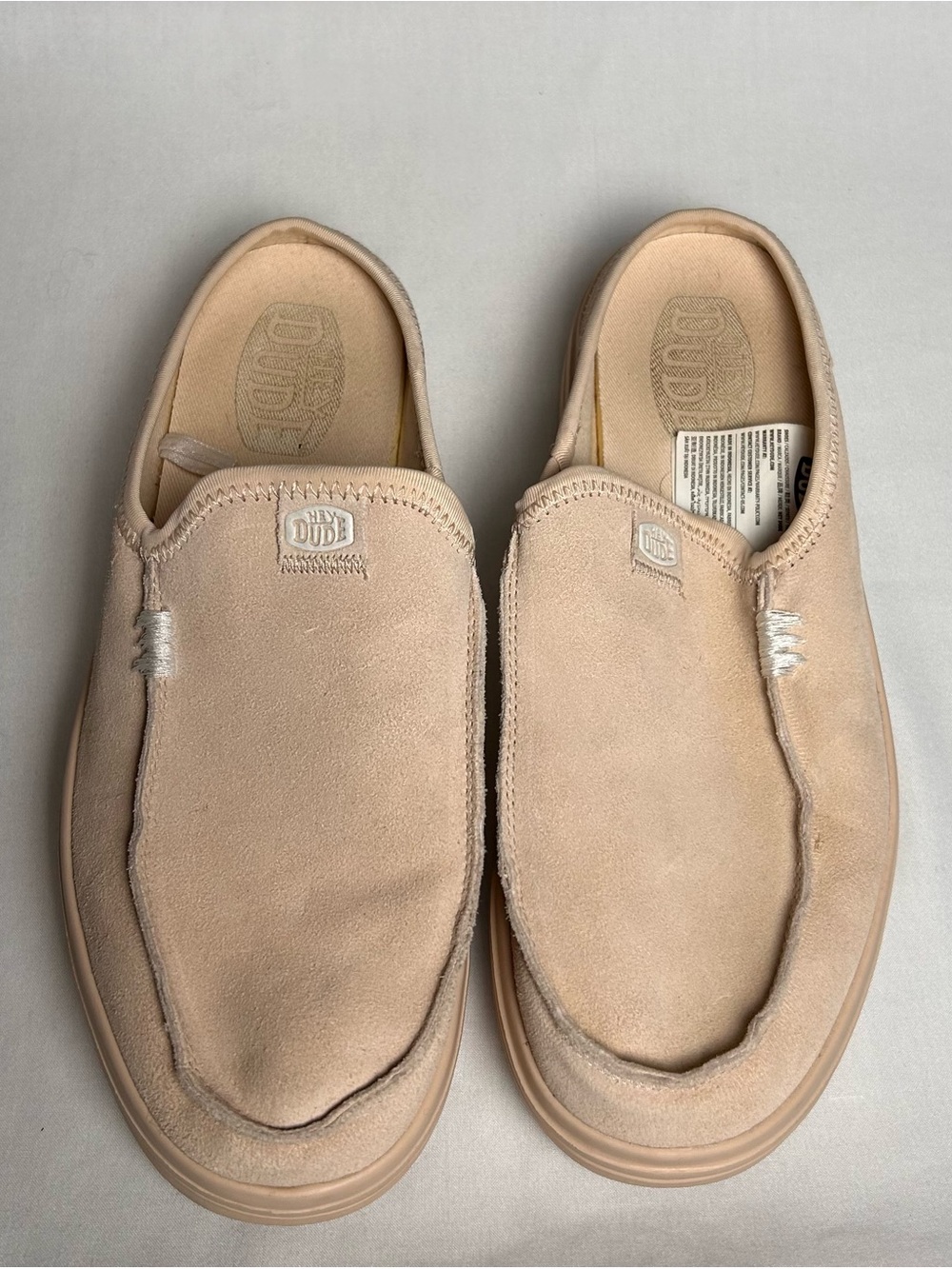 Hey Dude Women’s Suede Slip-On Loafers in Light Tan